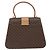 Céline Bolso de mano de lona Macadam Circle CELINE en cuero PVC marrón dorado Auth 149189 Castaño - vista 2