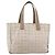 CHANEL Nuova Borsa Tote da Viaggio Nylon Beige Oro CC Auth ti3422 D'oro