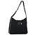 Bolso de Hombro Gancini de Nylon Negro y Plata de Salvatore Ferragamo Auth hk2985