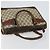 Bolsa de mão GUCCI GG Supreme Web Sherry Line PVC Bege Ouro Vermelho Auth BA6243 Dourado - vista 6