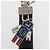 PRADA Charm Métal Cuir 2Set Noir Argent Auth 143381 Argenté - vue 4