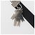 PRADA Charm Métal Cuir 2Set Noir Argent Auth 143381 Argenté - vue 5