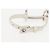 PRADA Charm Métal Cuir 2Set Noir Argent Auth 143381 Argenté - vue 8