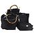 Borsa a Spalla Gucci Bamboo Jackie Nylon 6Set Nera Auth bs29393 Nero