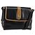 Céline Bolso de Hombro de Cuero Negro y Dorado Auth BA6127