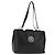 Bulgari Borsa tote in pelle nera e argento con logo circolare BVLGARI Auth BA6604 Nero