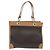 Céline Sac fourre-tout en toile Macadam CELINE en cuir PVC marron doré Auth ki6127 - vue 13
