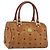 Borsa MCM Logogram Vicetos in pelle PVC marrone e oro Auth gh1240 D'oro