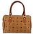Borsa MCM Logogram Vicetos in pelle PVC marrone e oro Auth gh1240 D'oro - vista 3
