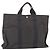 Hermès HERMES Handtasche Her Line MM aus grauem Canvas Auth 148658 Braun