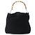 Borsa a Spalla Gucci in Pelle Scamosciata Nera e Oro Bamboo 001 1014 1577 Auth ep11269 Nero D'oro - vista 13