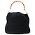 Borsa a Spalla Gucci in Pelle Scamosciata Nera e Oro Bamboo 001 1014 1577 Auth ep11269 Nero D'oro - vista 2