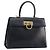 Borsa a mano Gancini in pelle blu navy e oro Auth 146338 di Salvatore Ferragamo D'oro