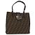 FENDI Borsa Tote Mamma Baguette in Tela Zucca Nera Argento Marrone Auth 145493 Nero