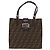 FENDI Borsa Tote Mamma Baguette in Tela Zucca Nera Argento Marrone Auth 145493 Nero - vista 13