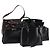 Borsa a Spalla GUCCI in Nylon Pelle Smaltata 5Set Nero Marrone Kaki Auth bs29701 Cachi