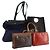 Céline Borsa a mano CELINE in tela nylon PVC 6 pezzi marrone blu navy verde Auth bs29710