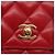 CHANEL Borsa a Spalla Matelassé in Pelle di Agnello Rossa Oro CC Auth 147088 Rosso D'oro - vista 19