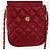 CHANEL Borsa a Spalla Matelassé in Pelle di Agnello Rossa Oro CC Auth 147088 Rosso D'oro - vista 20