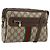 Borsa a Spalla GUCCI GG Supreme Web Sherry Line PVC Beige Oro Auth ep12050 D'oro