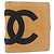 CHANEL Geldbörse Cambon Linie Lammleder Beige Silber CC Auth bs31591