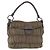 Bolso de Hombro PRADA de Nylon y Cuero Gris Auth ka788 Castaño