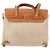 Hermès HERMES Mochila Herbag Lona Cuero Beige Plata Auth bs31446 - vista 3