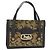 Céline Borsa a mano Celine C Sulky in tela e pelle marrone dorato Auth 147776 D'oro