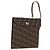 Borsa a mano in tela Zucca FENDI nera e marrone Auth 156483V Nero