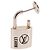Louis Vuitton Orecchino Lockit Learn in metallo argento Q16091 LV Auth BA7450