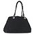 Borsa Tote Salvatore Ferragamo in tela nera e argento Auth BA7338 Nero