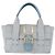 FENDI Zucca Canvas Handtasche Hellblau Gold Auth 151194V Golden - Ansicht 2