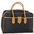 Borsa Boston in PVC pelle nera e marrone Auth bs31405 di SAINT LAURENT Nero
