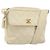 CHANEL Borsa a Spalla Matelassé in Pelle di Agnello Bianco Oro CC Auth 156813 D'oro