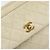 CHANEL Borsa a Spalla Matelassé in Pelle di Agnello Bianco Oro CC Auth 156813 D'oro - vista 14