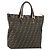Borsa a mano in tela Zucca FENDI nera e marrone Auth 148627 Nero