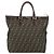 Borsa a mano in tela Zucca FENDI nera e marrone Auth 148627 Nero - vista 2