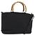 Borsa a mano GUCCI Bamboo Canvas 2way Nera Argento 002 2058 0439 5 Auth bs30947 Nero