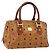 Borsa MCM Logogram Vicetos in pelle PVC marrone oro Auth th6487 D'oro