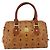 Borsa MCM Logogram Vicetos in pelle PVC marrone oro Auth th6487 D'oro - vista 2