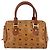 Borsa MCM Logogram Vicetos in pelle PVC marrone oro Auth th6487 D'oro - vista 3