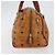 Borsa MCM Logogram Vicetos in pelle PVC marrone oro Auth th6487 D'oro - vista 4