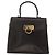 Borsa a mano Gancini in pelle nera e oro Auth 153902 di Salvatore Ferragamo Nero D'oro - vista 2