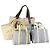 Bulgari Borsa a mano BVLGARI in tela smaltata 5 pezzi Verde Beige oro Auth bs29854 D'oro