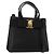 Borsa a mano Vala in pelle 2 in 1 nera e oro Auth BA7329 di Salvatore Ferragamo Nero D'oro