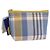 Burberry Nova Check Tasche aus Canvas Hellblau Auth am9536V