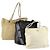 Borsa Tote PRADA in nylon e pelle 3 pezzi beige e nera Auth bs30533 Nero