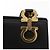 Borsa a Spalla Gancini in Pelle Nera e Oro Salvatore Ferragamo Auth 150293 Nero D'oro - vista 14
