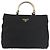 PRADA Borsa a mano in nylon metal nero oro Auth ti3459 D'oro - vista 13