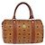Borsa Boston MCM Logogram Vicetos in pelle PVC marrone e oro Auth gh902 D'oro - vista 13